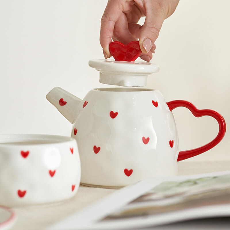 Lighteme Heart Ceramic Teapot Set