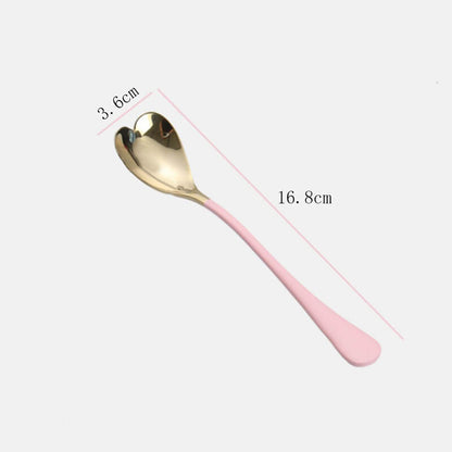 Lighteme Heart Shaped Stainless Steel Dessert Spoon