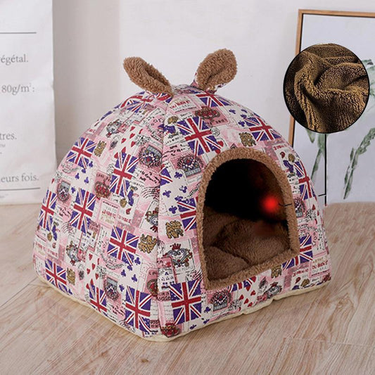 Lighteme Hot Fleece Soft Yurt Home Hundebett mit Matte (2 Farben &amp; 3 Größen)