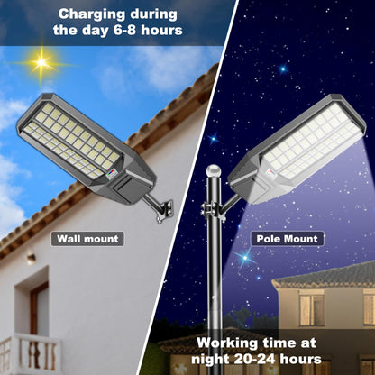 Lighteme 4000W Solar Street Light 7000K 800000LM Auto On/Off Dusk to Dawn IP67 Waterproof Motion Sensor