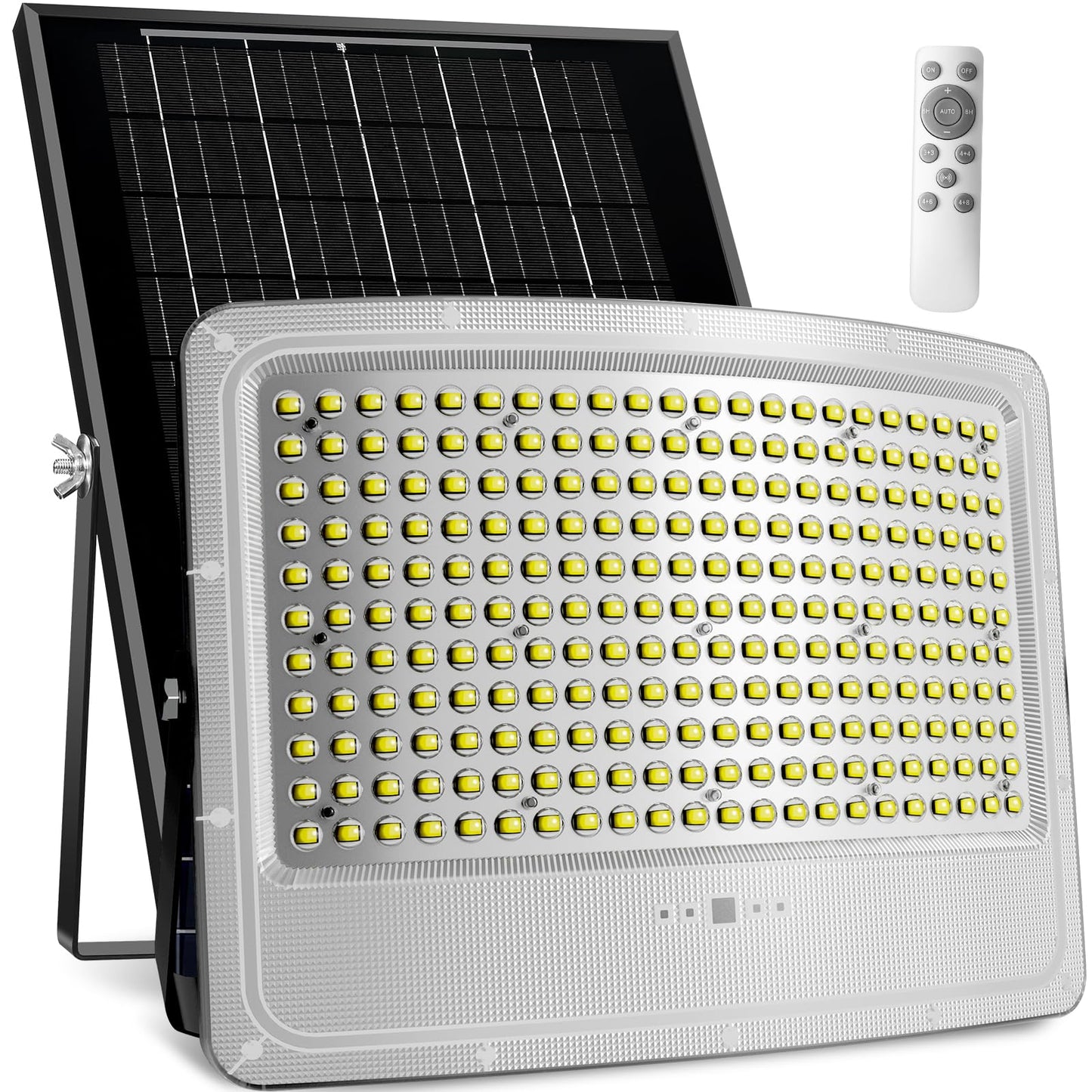 Lighteme 2000W LED Solar Flood Lights,242 LED Street Flood Light Waterproof with Remote Control and 16.4 Ft Cables
