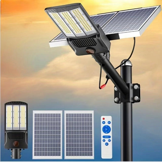 Lighteme 6500W Solar Street Lights Outdoor, 500000LM High Powered Commercial Parking Lot Lights 6500K Dusk to Dawn with Remote