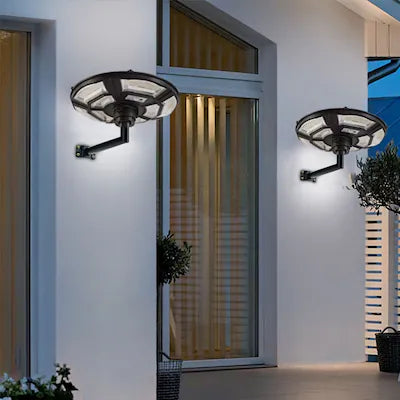 Lighteme 2500W Solar Outdoor Light UFO Garden Pole And Wall Street Lights For Home, Yard, Farmhouses with Remote