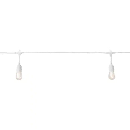 Lighteme 48FT Outdoor LED String Lights Plug-In - 24 Shatter Resistant and Waterproof Bulbs - Commercial Grade - UL Listed Heavy Duty Wire