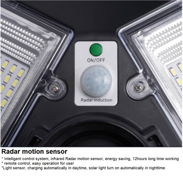 Lighteme 1500W Solar UFO Motion Sensor All in one Solar Garden Street Light With Remote Control
