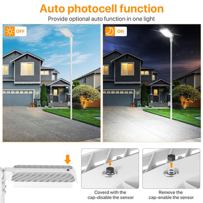 Lighteme 300 W LED-Straßen-/Parkplatzleuchte mit Festverdrahtung, 45.000 lm, gewerbliche Beleuchtung mit Einschubmontage, IP65, 5.000 K, Dämmerungssensor