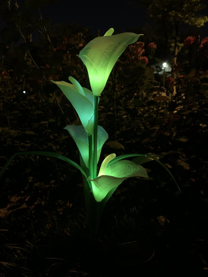 Ihrtrade Artificial Calla Lily Solar Garden Stake Lights (1 Pack of 4 Lilies)