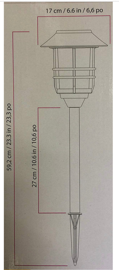 Lighteme LED 8 Piece Large Solar Pathway Lights Aluminum with glass-10 LM
