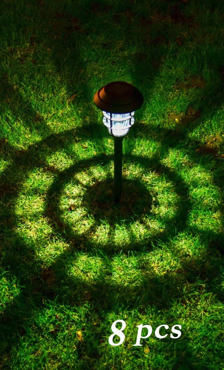 Lighteme LED 8 Piece Large Solar Pathway Lights Aluminum with glass-10 LM