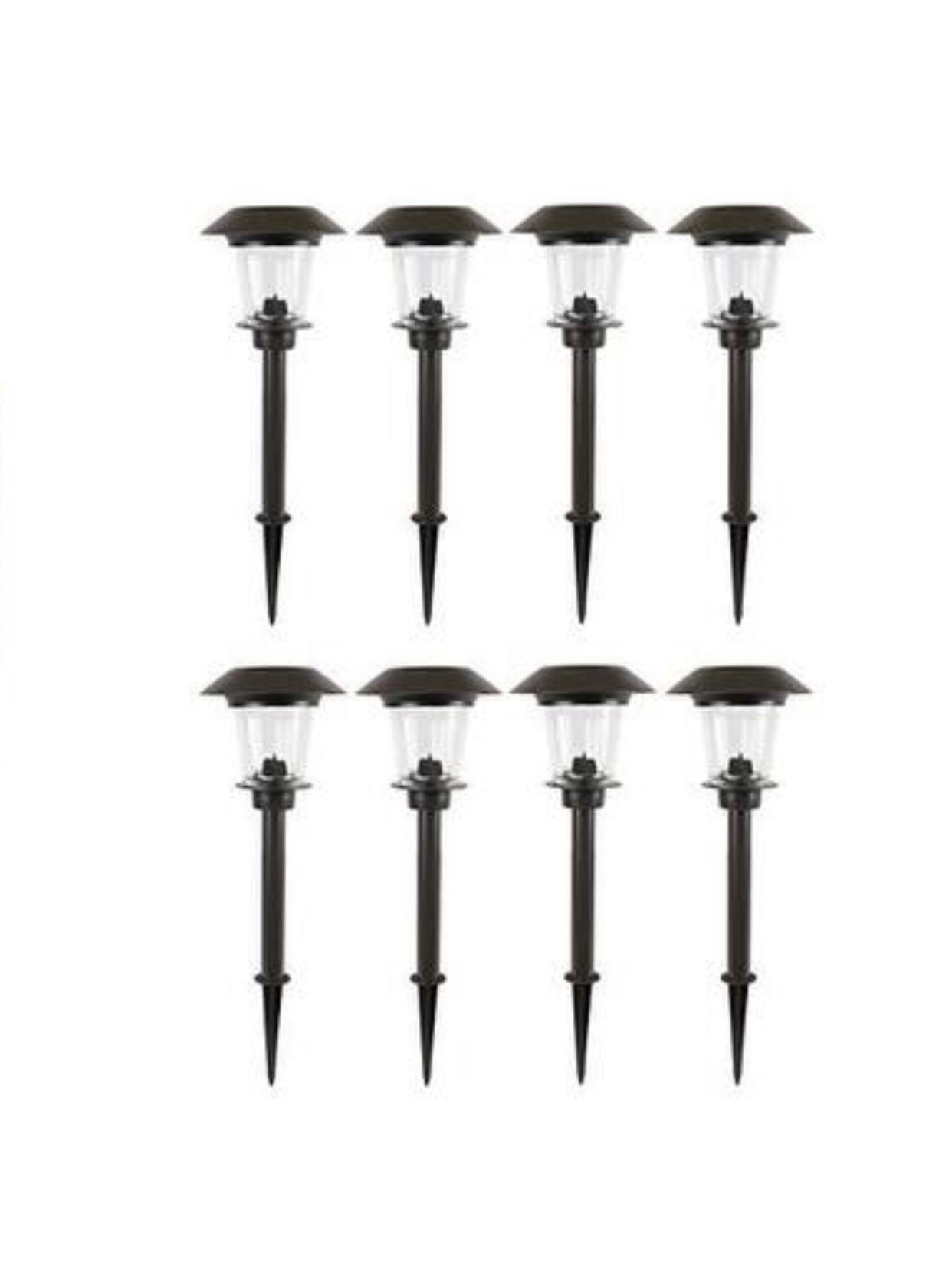 Lighteme Solar LED Large Outdoor Pathway Lights - 8 Pack- Oil Rubbed Bronze