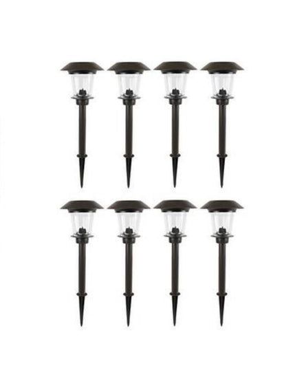 Lighteme Solar LED Large Outdoor Pathway Lights - 8 Pack- Oil Rubbed Bronze