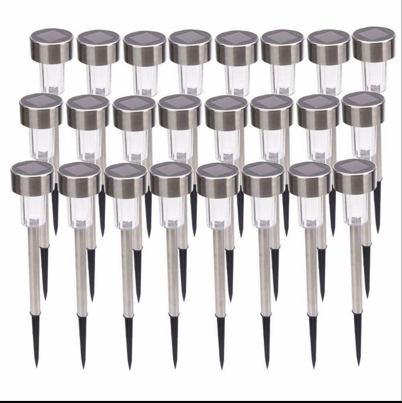 Lighteme 48 Pack Outdoor Stainless Steel Led Solar Power Light Lawn Garden Landscape Pathway