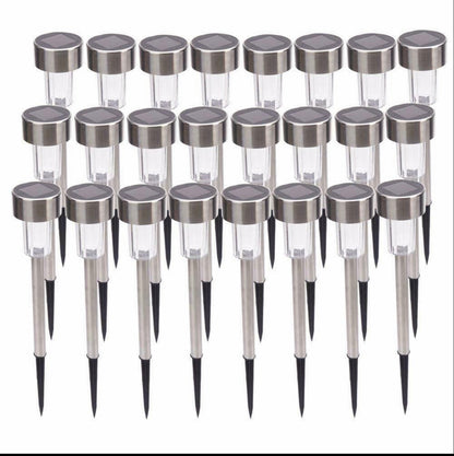 Lighteme 48 Pack Outdoor Stainless Steel Led Solar Power Light Lawn Garden Landscape Pathway