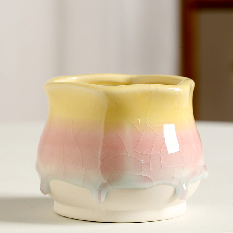 Lighteme Ice-Cracked Glazed Ceramic Vase