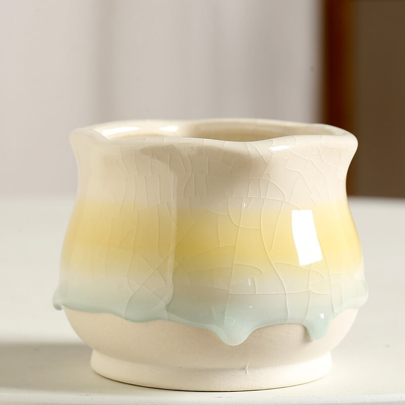 Lighteme Ice-Cracked Glazed Ceramic Vase