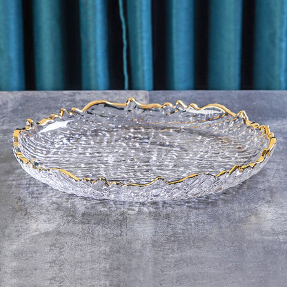 Assiette à fruits en verre à motif de glace Lighteme