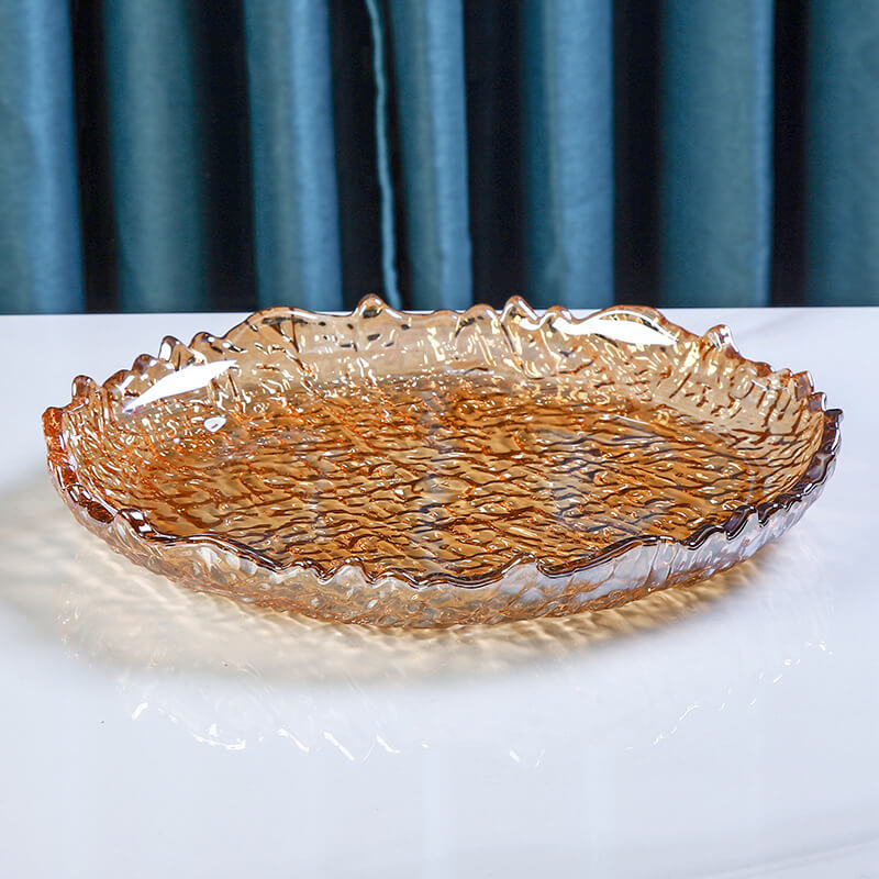 Assiette à fruits en verre à motif de glace Lighteme