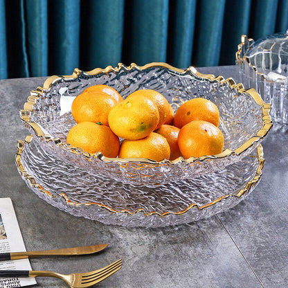Assiette à fruits en verre à motif de glace Lighteme