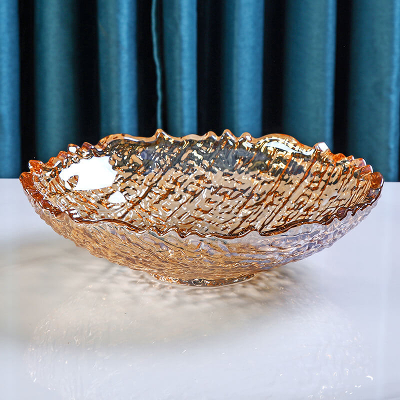 Assiette à fruits en verre à motif de glace Lighteme
