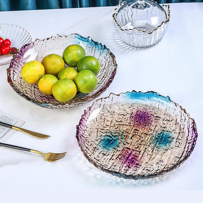 Assiette à fruits en verre à motif de glace Lighteme