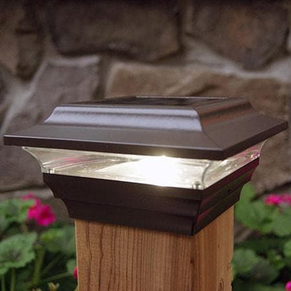 Lighteme Solar Fence Cap Lights - Bronze