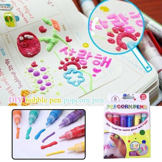 Lot de 6 stylos à dessin Lighteme DIY Bubble Popcorn