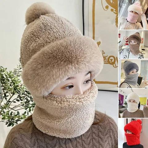 Ensemble bonnet et écharpe à tête branlante Lighteme pour femme