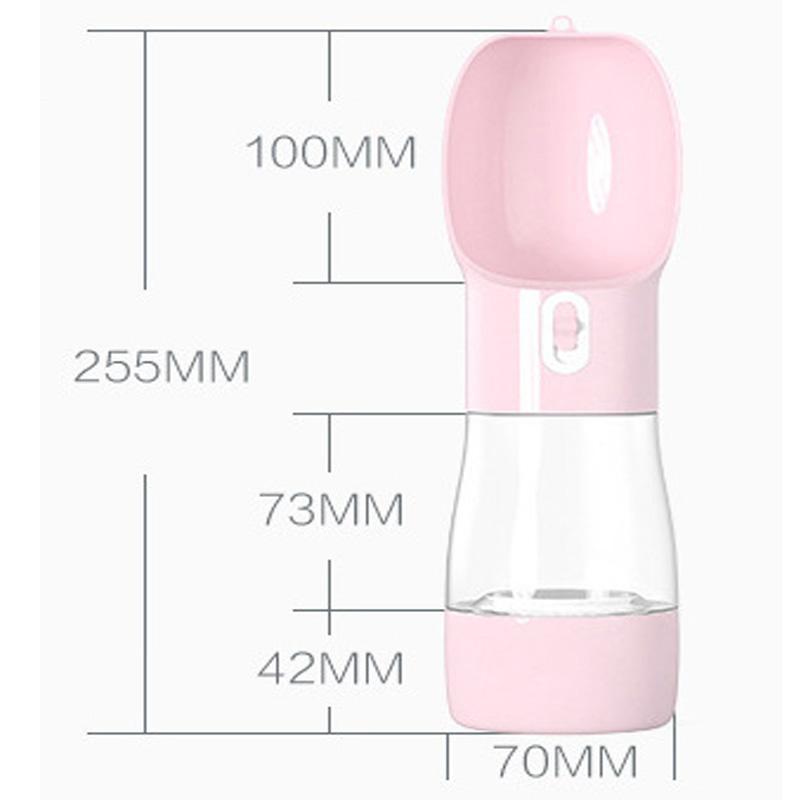 Bouteille d'eau anti-fuite pour chien Lighteme avec compartiment à nourriture (4 couleurs)