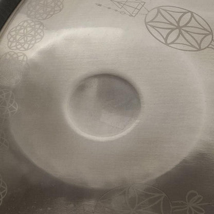 Lighteme Life of Flower Handmade G Minor 18 Inch 9 Notes Mini Stainless Steel Handpan Drum