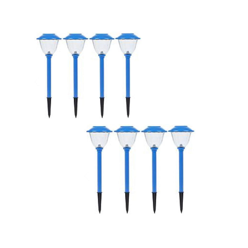 Lighteme 8er-Pack Solar-Wegeleuchten für den Außenbereich, Edelstahl (blau)