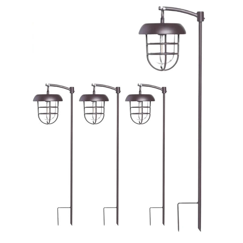 Lighteme LED Solar Hanging Lights on Shepherds Hook Metal Pole (Set of 4)