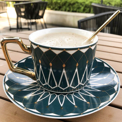 Lighteme Square A Retro Pattern Coffee Cup
