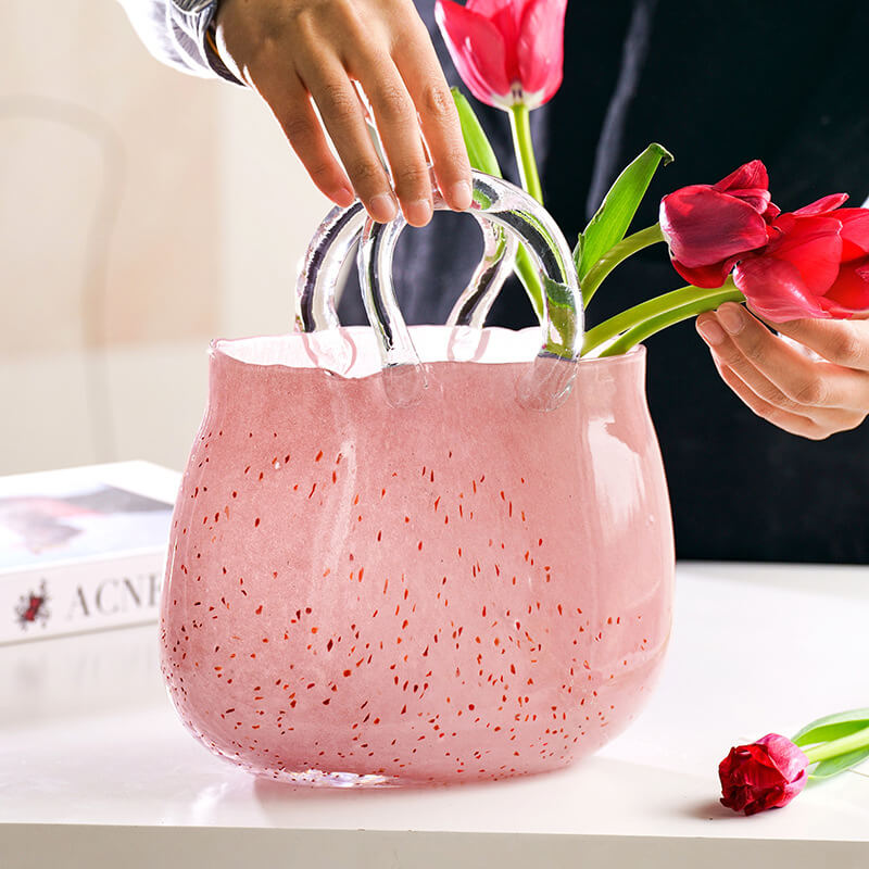 Lighteme Light Luxury Glass Handbag Vase