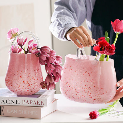 Lighteme Light Luxury Glass Handbag Vase