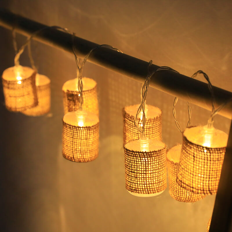 Lighteme Leinenlaternen-Lichterkette