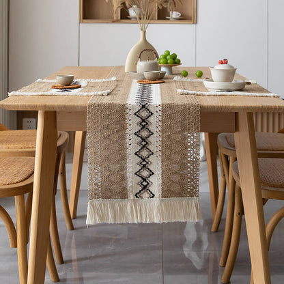 Lighteme Linen Tassel Table Runner