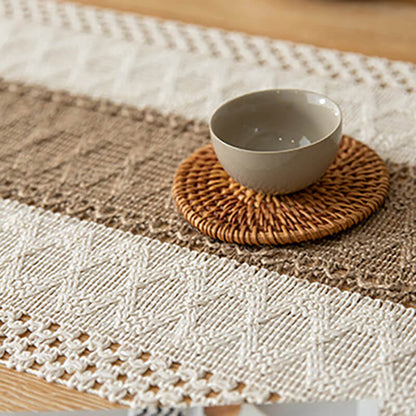 Lighteme Linen Tassel Table Runner