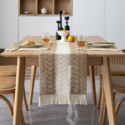 Lighteme Linen Tassel Table Runner