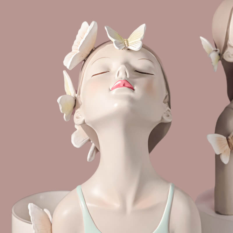Lighteme Looking Up Girl Resin Decoration
