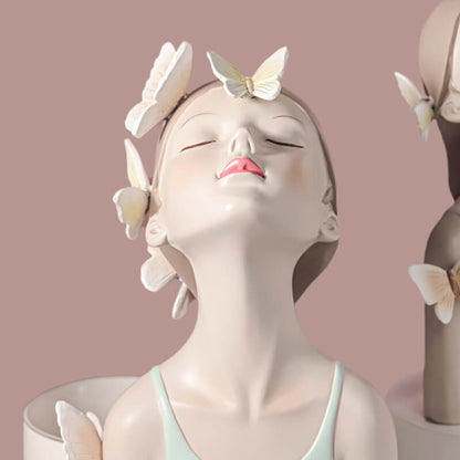 Lighteme Looking Up Girl Resin Decoration