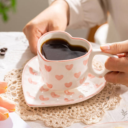Lighteme Heart Pattern Ceramic Cup