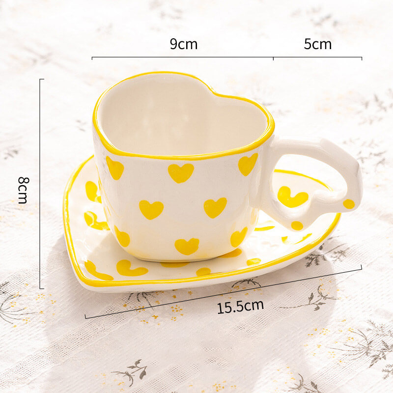 Lighteme Heart Pattern Ceramic Cup