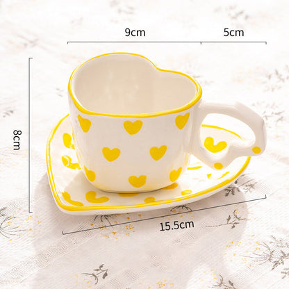 Lighteme Heart Pattern Ceramic Cup