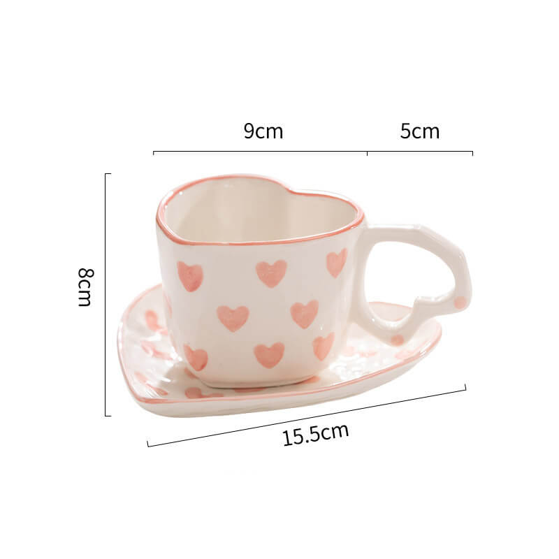 Lighteme Heart Pattern Ceramic Cup