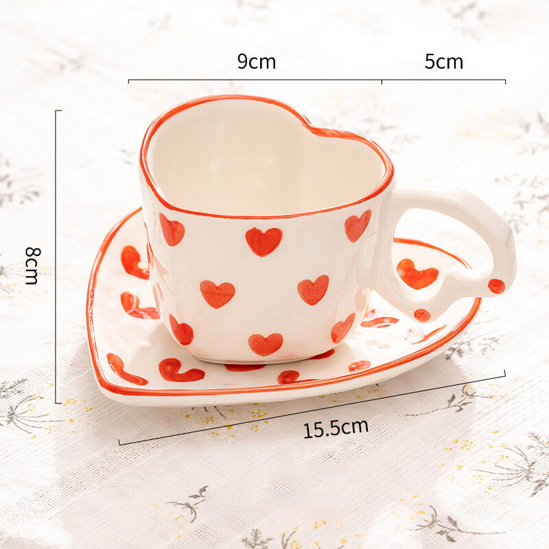 Lighteme Heart Pattern Ceramic Cup