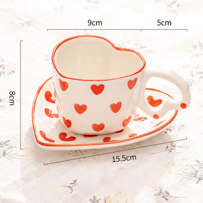 Lighteme Heart Pattern Ceramic Cup