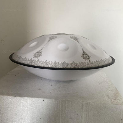 Lighteme Handmade Custom Mandala HandPan Drum D Minor Hijaz Scale 22 Inch 9/10/12 Notes Stainless Steel Percussion Instrument