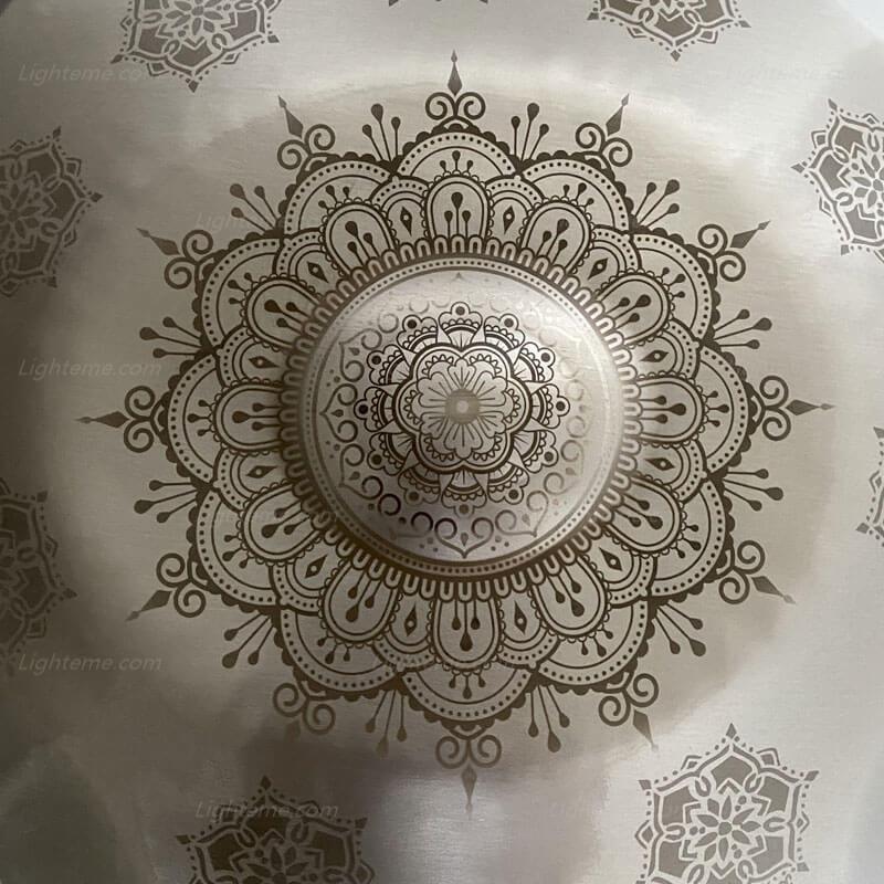 Lighteme Handmade Mandala HandPan Drum D Minor Amara/Celtic Scale 22 Inch 9 Notes Stainless Steel Percussion Instrument