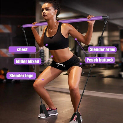Lighteme Multi Functional Stretched Pilates Bar - Full Body Workout At Home