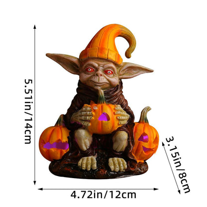 Lighteme - Halloween-Statue aus Kunstharz mit Kürbislampe | 1 KAUFEN, 1 GRATIS